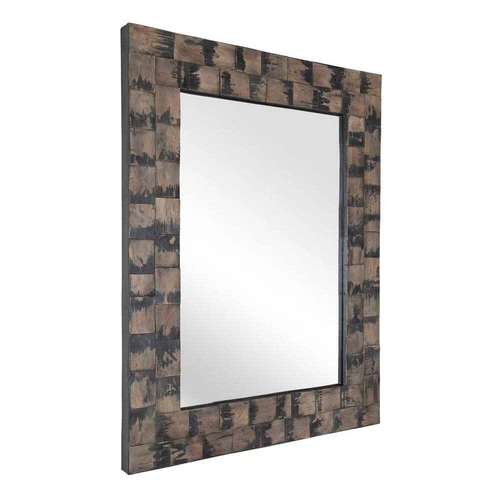 BURKE LARGE 47" LAYERED MAHOGANY WOOD WALL VANITY MIRROR UTTERMOST 08214 - Picture 4 of 6