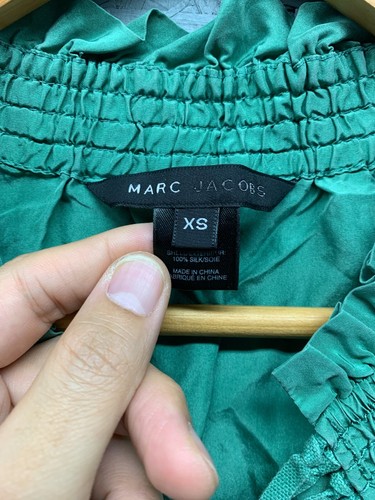 Marc by Marc Jacobs Green Ruffle Sleeveless Silk Tank Top Size XS - Picture 4 of 8