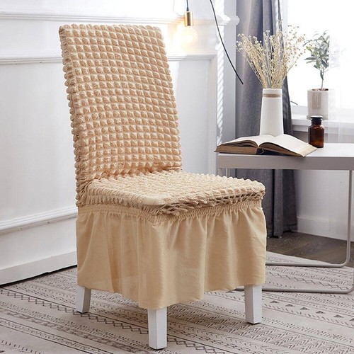 Bubble plaid Stretch Dining Chair Covers Slipcovers Thick With Chair Cover skirt - Bild 12 von 27
