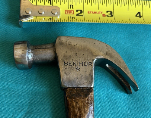Ben Hur 10 oz Finishing Carpenter Curved Claw Vintage Hammer with Hickory Handle - Picture 5 of 10