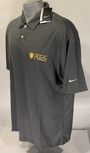 NIKE Dri-Fit XL NWT Polo Short Sleeve Gray Men Shirt PCGS Coin Grading New - Picture 2 of 8