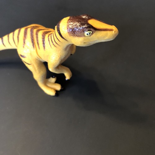 Velociraptor The Learning Resource Dinosaur Orange Figure Model Toy Stripes 8x4” - Picture 6 of 7
