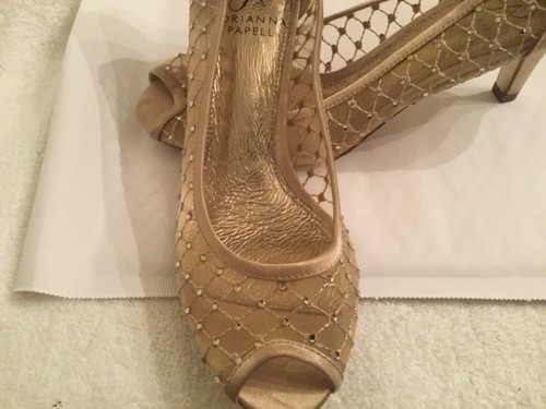 New Adrianna Papell Womens Jamie Nude Saba Mesh Peep Toe Heels Size 6 / 36 - Picture 7 of 8