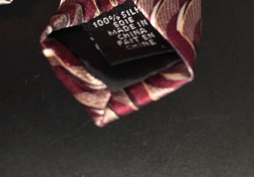 Van Heusen Fabric Stain Shield Repellent 58" Silk Tie Beige Rust White NWT 5611 - Picture 5 of 5