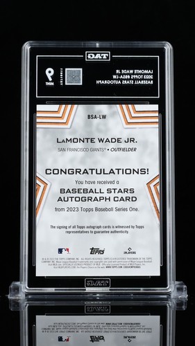 2023 Topps Baseball Stars Auto Lamonte Wade Jr. T #BSA-LW Graded TAG 9 MINT - Picture 6 of 6
