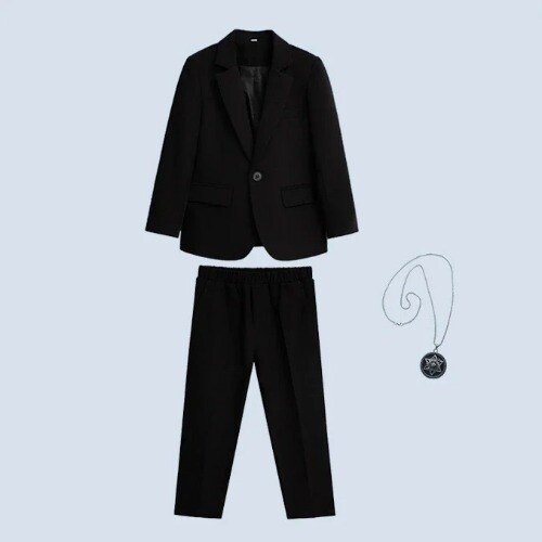 Kids Boys Suit Blazer + Pants Two Piece Autumn Casual Formal Soft Clothing Sets - Picture 6 of 19