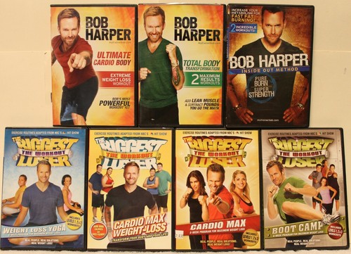7 Bob Harper The Biggest Loser workout DVD lot boot camp cardio max total body - Bild 1 von 9