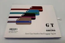 Stainless Steel Luggage Tag Set Of 4 Multicolor, Gostwo Firat Class, NEW