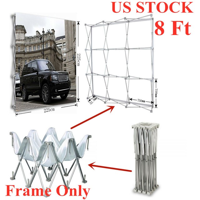 Usa 8ft Tension Fabric Pop Up Display Backdrop Stand Trade Show