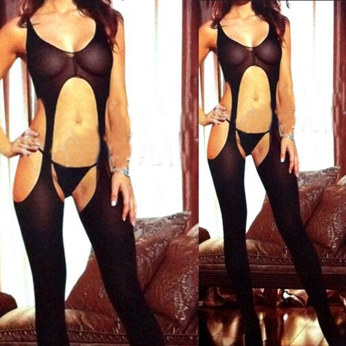 Sexy Lingerie Dessous Damen Reizwäsche mit Strumpfband Strumpfhosen Nachtwäsche - Bild 9 von 11