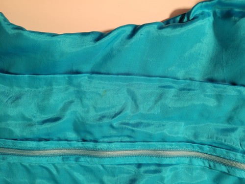 Vintage Laurence Kazar Small Pailletten Kleid Türkis Seide Perlen 80er Knielang - Bild 23 von 24