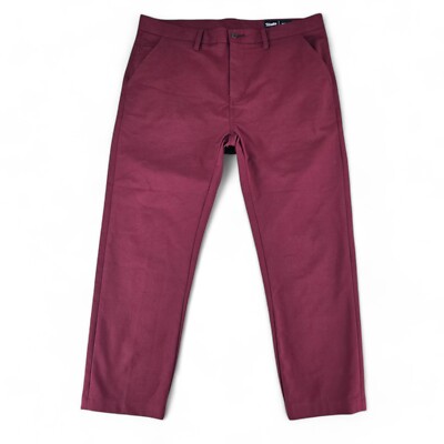 Woodies Chino Pants Mens 36x26 Burgundy Casual 5 Pocket Cotton
