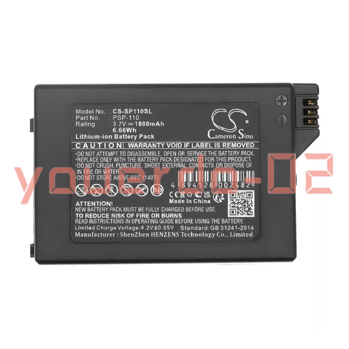 1 PC CS PSP-110 1800mah Battery for SONYPSP-1000 PSP-1000G1 Game Console Battery - Picture 1 of 6