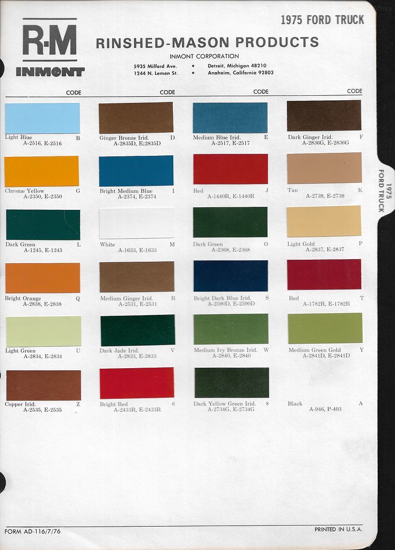 Ford Colour Lookup