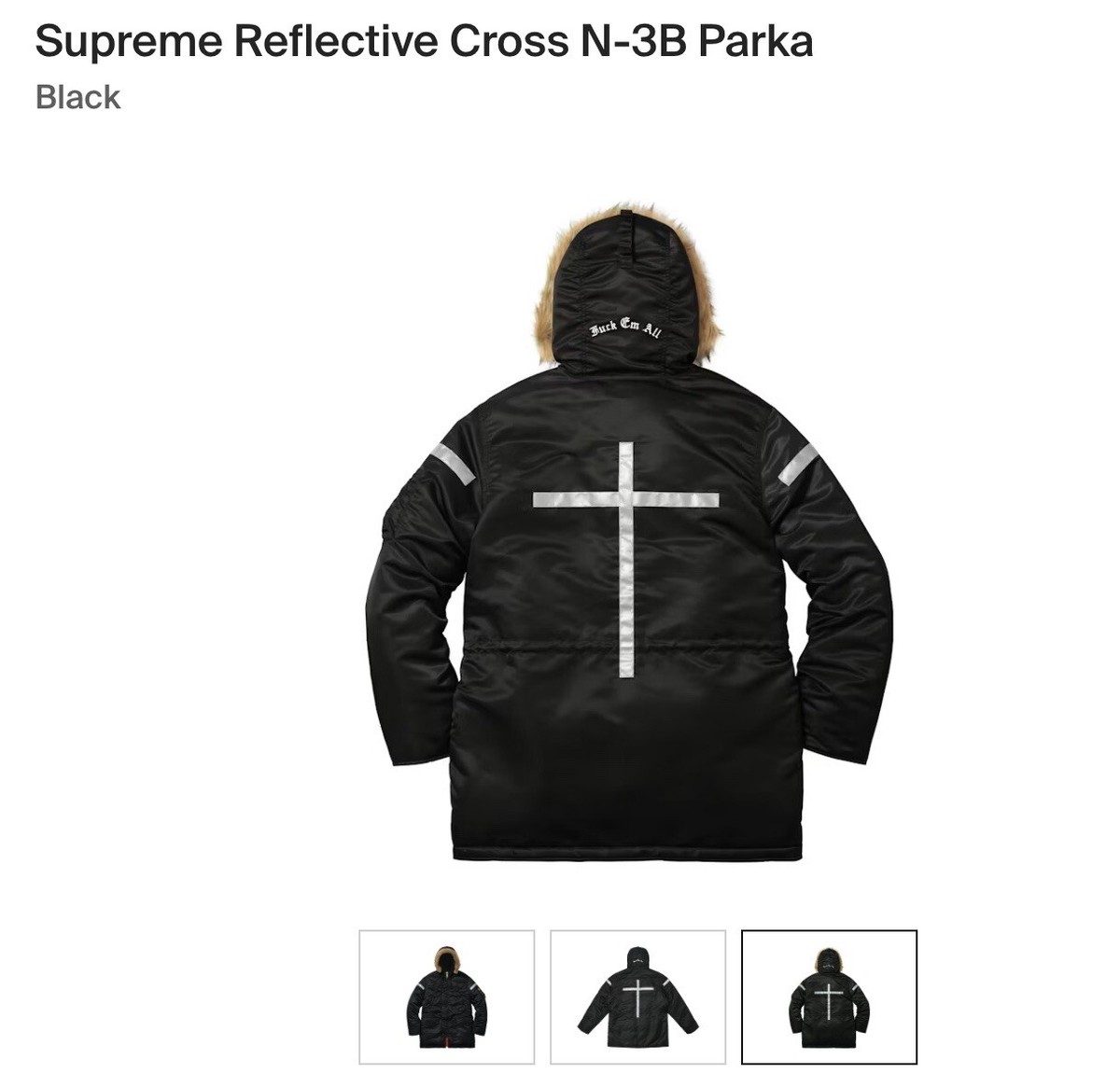 supreme reflective cross N-3B Parka Black | eBay supreme reflective cross N-3B Parka Black | eBay