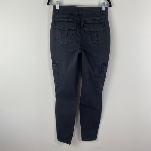 Spanx Cargo Pants Womens Size L Washed Black Pull On High Waist Stretch Twill - Picture 4 of 11
