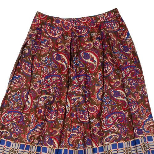 JONES NEW YORK Womens A-Line Skirt Brown Midi Paisley S - Picture 4 of 6