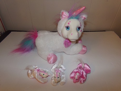 Unicorn Surprise Plush ARIA w/ 3 Babies White Pink Horse Pony Stuffed Animal - Picture 1 of 4