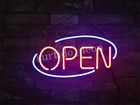 New Listing"Open" Handmade Neon Light Sign Glass for Business Shop Bar Decor 14"x7"