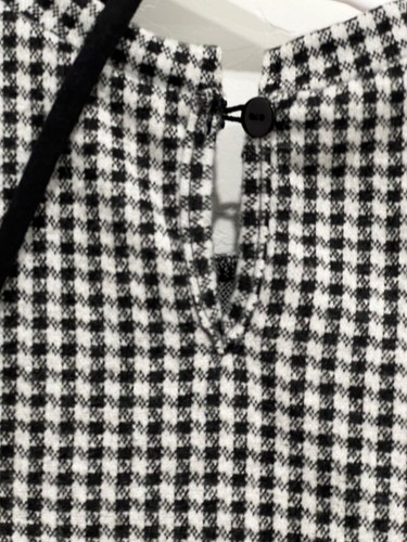 Girls Rare Editions Black & White Gingham Long-Sleeve Dress W/ Bear Purse - Picture 6 of 12