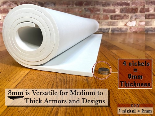 8mm EVA Foam Cosplay White 14 x 39 inch Sheet Ultra High Density *Free Shipping - Picture 5 of 8