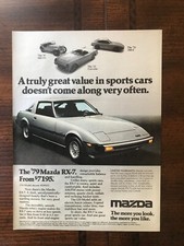 1979 vintage original print ad Mazda RX-7 Sports Car