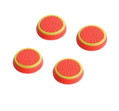 4 x PS4 Controller Thumb Stick Gummi Kappen Grips Caps Überzieher - ROT-grün NEU