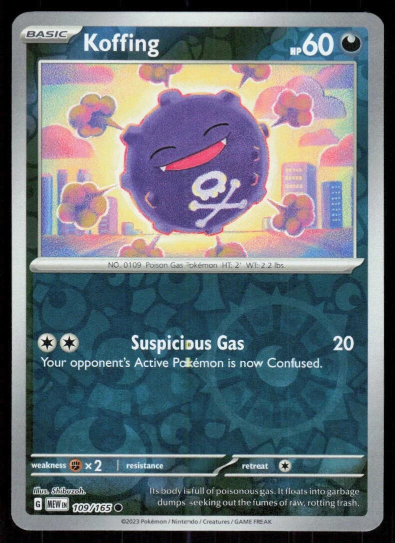 Koffing - 109/165 - Reverse Holo - Pokemon TCG Scarlet & Violet 151 - NM
