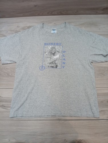 Vintage Robert Plant T Shirt M & O Knits Label Large Pre-owned Gray