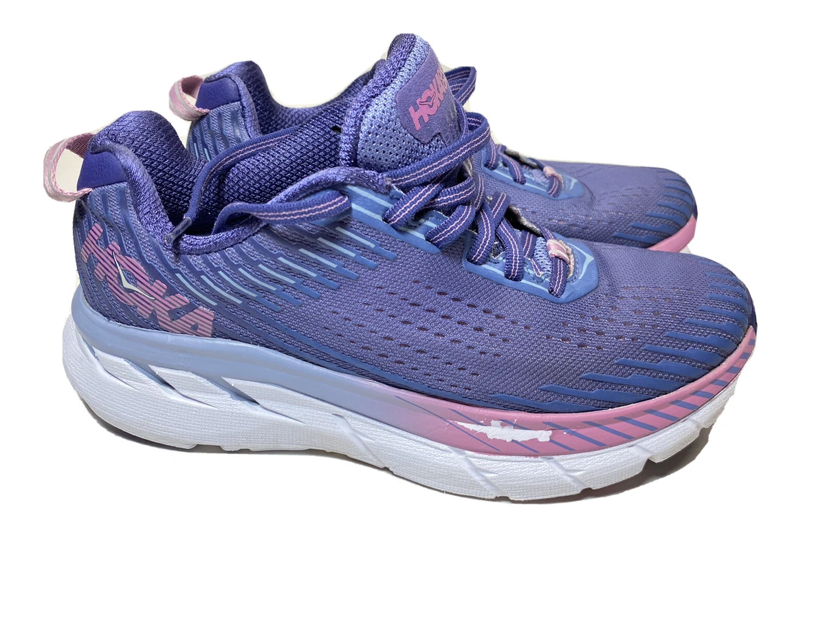 Hoka One One Clifton 5 Purple Pink Running Athletic Shoes Womens