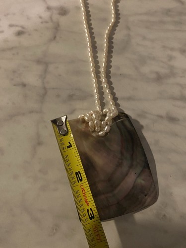 Vintage 14kt Yellow Gold & Biwa Pearl Necklace Very Rare And Pretty - Picture 13 of 16