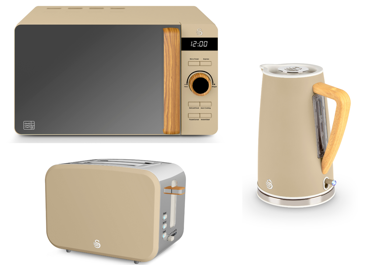 Swan Nordic Kettle Slice Toaster Microwave Matching Set in