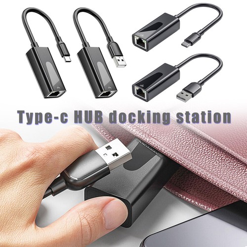 1X USB-C to Ethernet Adapter Type-C 3.0 to RJ45 Network 100/1000Mbps LAN Z7T4 - Photo 3/14