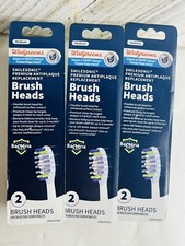 3 - Walgreens Smilesonic Premium Antiplaque Replacement Brush Heads 2-Pack Lot