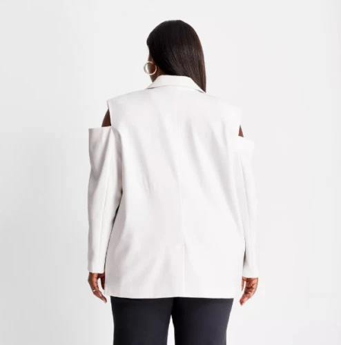 Plus size cheap cream blazer
