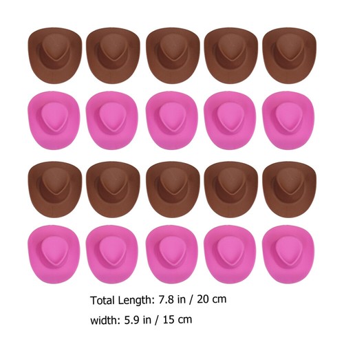 20 Pcs Mini Cowboy Hat Toys Western Accessories for Dollhouse Party Decorations - Imagen 5 de 10