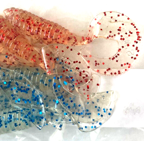 Jed Welsh 3.5" J-Curl Tail Worm and Jed Welsh/Kalin's 2.5" Curly Tail Grub 10ct - Picture 10 of 24