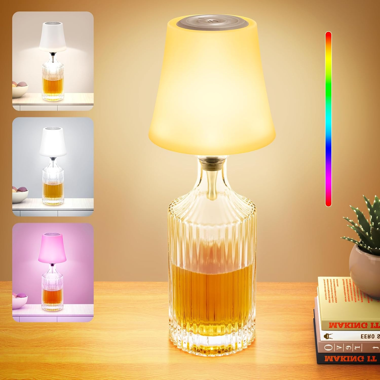 Lampada Bottiglia LED Ricaricabile Touch | Design Minimal per Interni