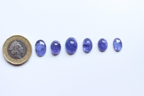Pietra preziosa tanzanite naturale AAA+++ tanzanite blu ovale lucida cabochon sciolto - Foto 3 di 6