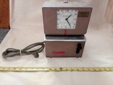 vintage Lathem Corporation Model 2151 Punch Time Clock Recorder ~ Working.
