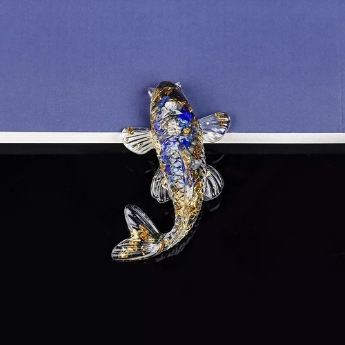3PCS Resin Koi Fish Crystal Fishes Reiki Healing Crystal Fishbowl Desktop Decor - Picture 10 of 11