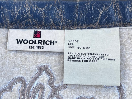 Vintage Woolrich Throw Blanket 50" x 68" Brown with Leaves & Flowers - Picture 6 of 8