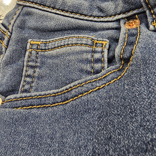 Cat & Jack girls denim skirt size 10/12 adj. waist copper colored buttons - Picture 19 of 23