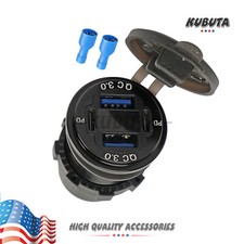 4Port Fast Car Charger QC3.0 PD USB C 12-24V Outlet Socket for Boat RV Marine