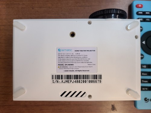 GENUINE EMATIC LCD THEATER PROJECTOR PORTABLE THEATER 320x240 RESOLUTIO EPJ480BU - Afbeelding 4 van 6