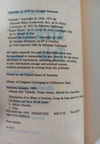 Georges Simenon - African Trio - First Edition - Imagen 5 de 5