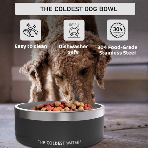Coldest 64oz Dog Bowl - Stainless Steel Non Slip Dog Bowls, Cats, Pet Feeding - Picture 30 of 41