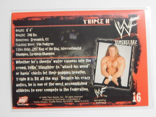 1998 Comic Images WWF Superstarz #16 Triple H RC Rookie - Picture 2 of 2