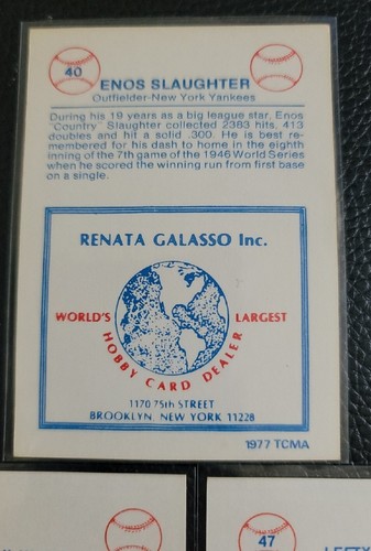 5-Renalta Galasso Inc. Baseball Cards, Enos Slaughter,Mell Ott,Lefty O'Doul + - Picture 7 of 12
