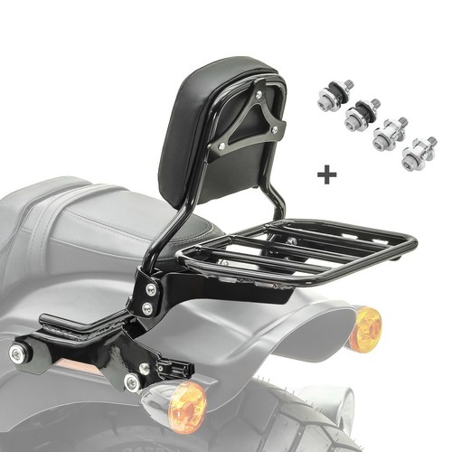 Sissybar für Harley Fat Bob / 114 18-23 R1 mit Gepäckträger und Docking schwarz - Bild 1 von 9
